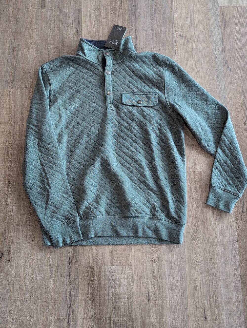 Men's Comfort Wear Quilted 1/4 Snap Pullover - Goodfellow & Co - Green - Medium